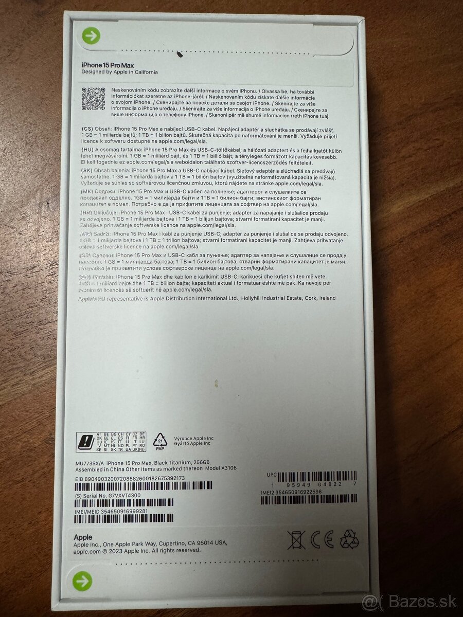 Predám nerozbalený iPhone 15 Pro MAX, 256GB - 2