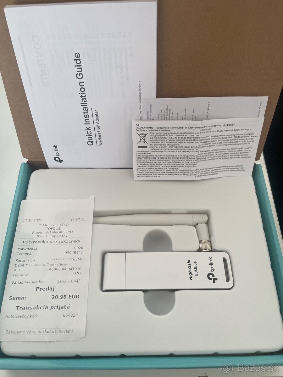 Predám nepoužity TP Link TL WN722N - 2