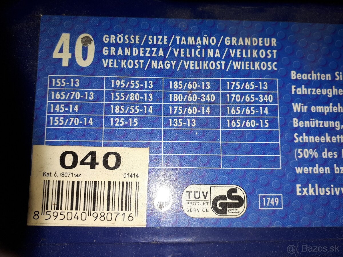 Predám rýchloupínacie snehové reťaze Razant na auto. - 2