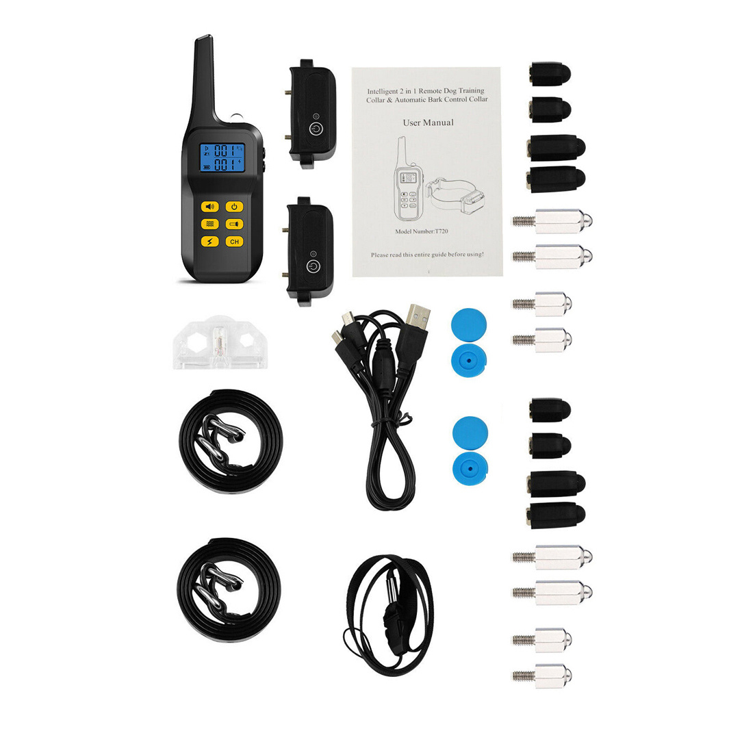 Elektrický obojok pre psa 2v1 pre 2 psov - Dosah 1000m - 2