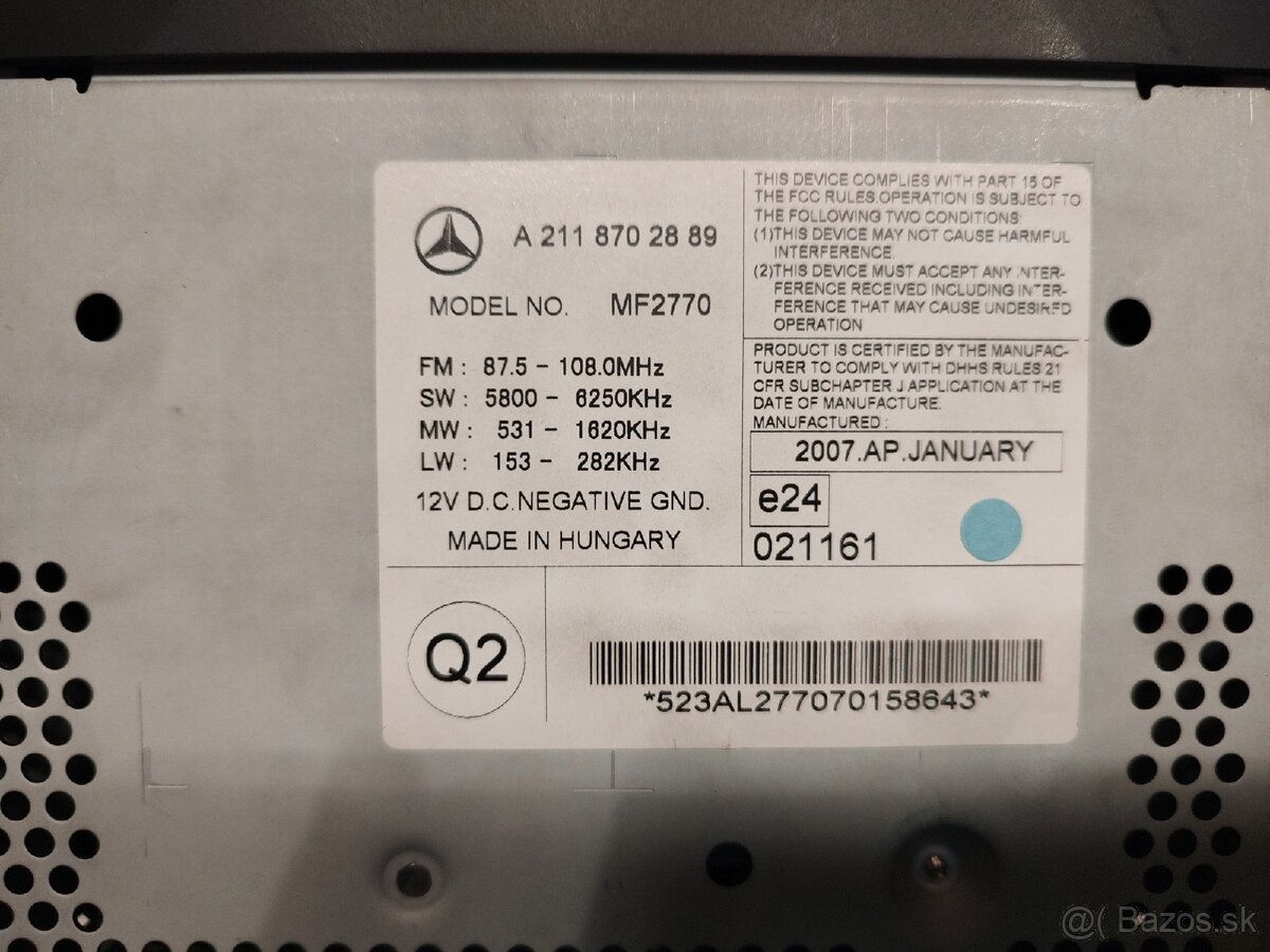 Originál autorádio Mercedes-Benz W211 - 2