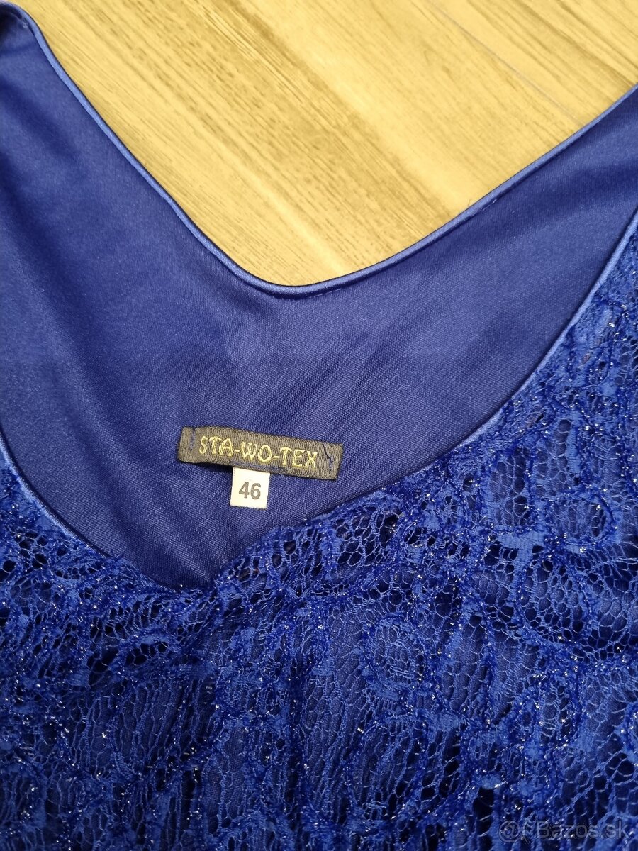 dámske spoločenské šaty - kráľovská modrá, veľ. 46 - 2