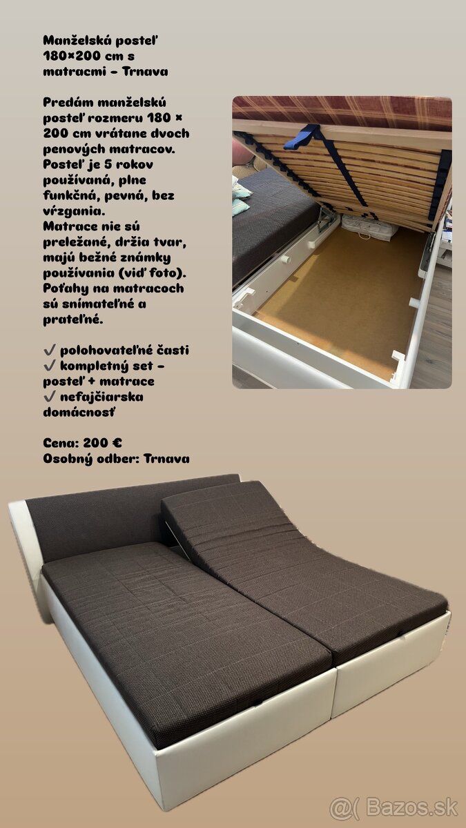 manželská posteľ s matracmi - 2