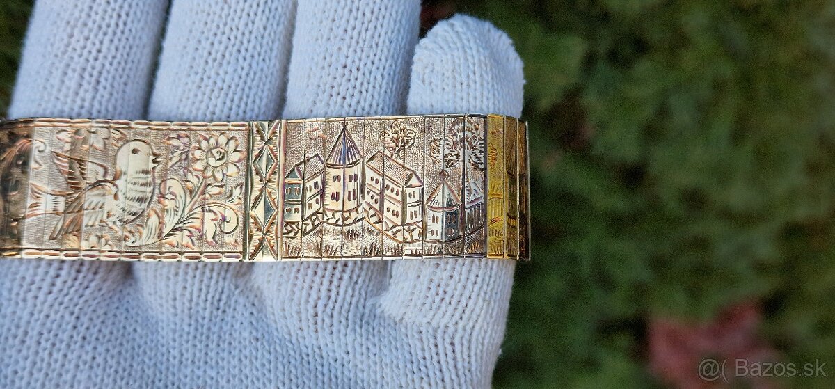 Starožitný zlatý náramok 14kt - 2