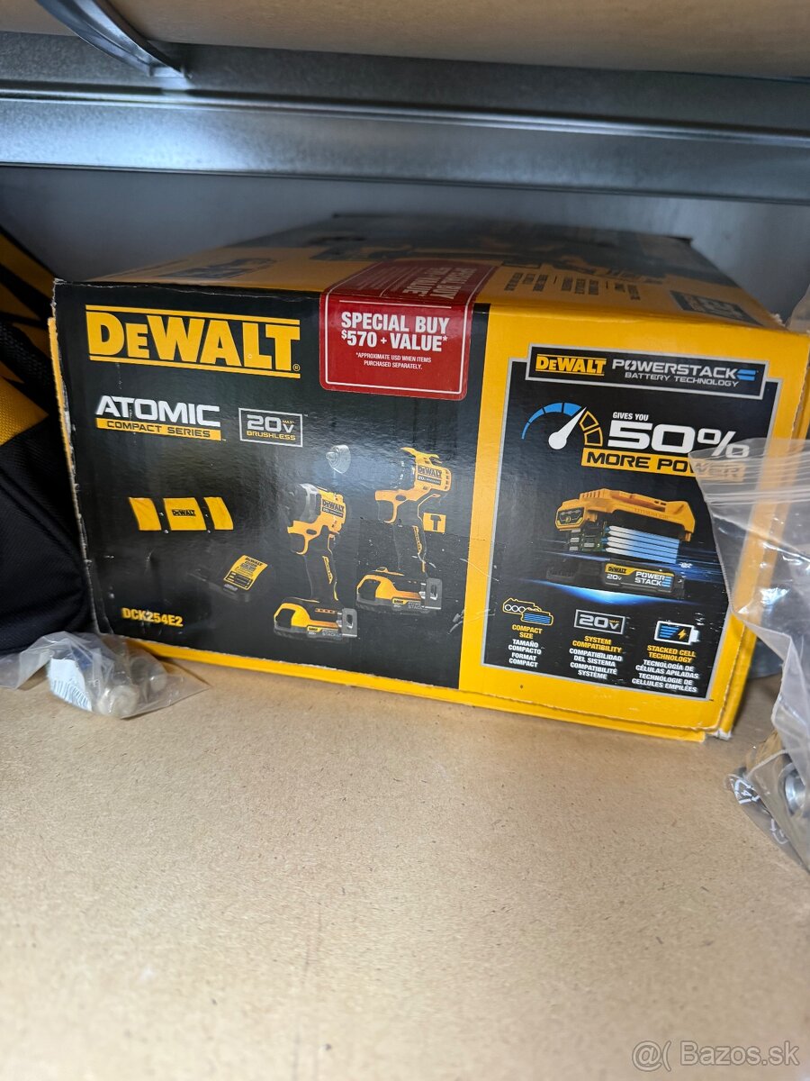 DEWALT 20V MAX – 2x batéria, nabíjačka, NOVÉ - 2