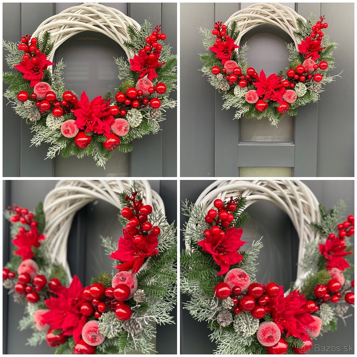 Vianočný veniec 36cm na dvere vianočná dekoracia venček - 2