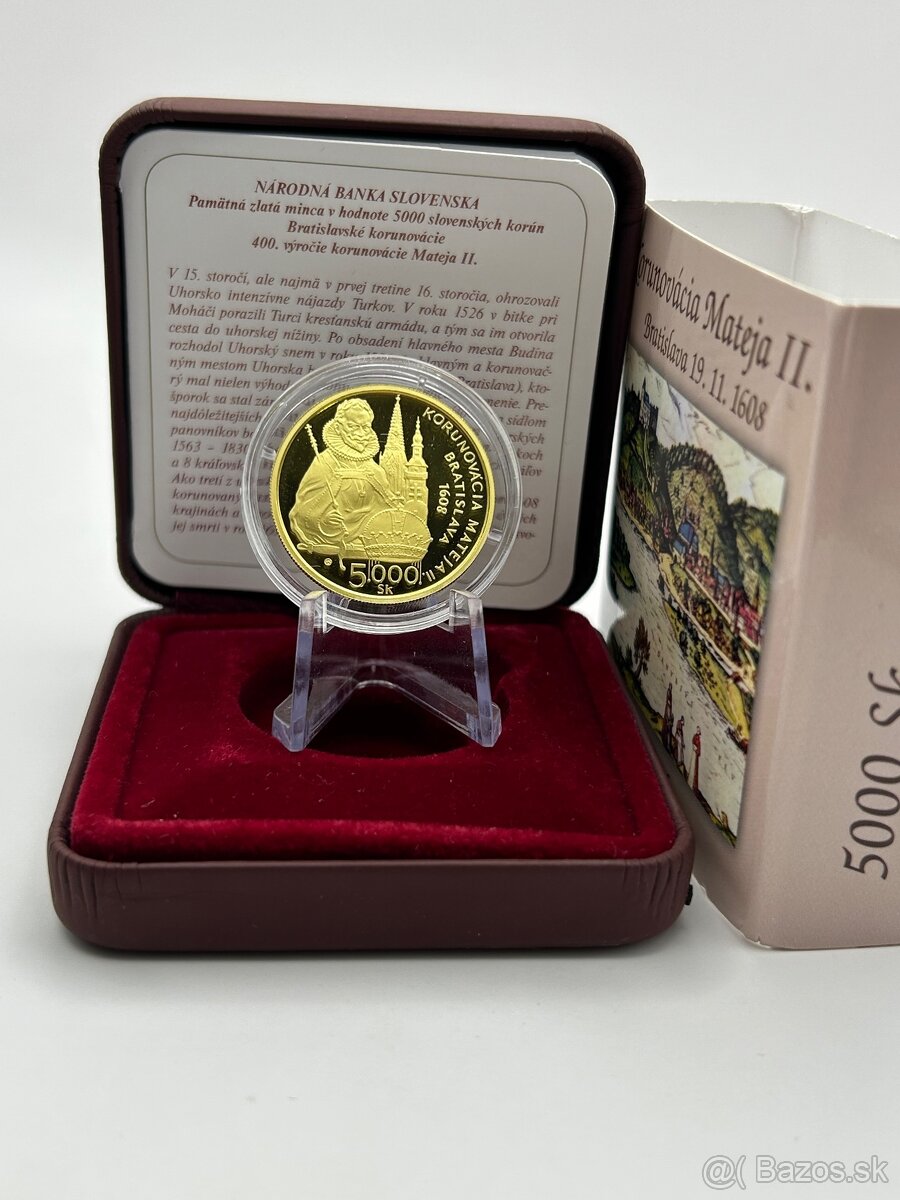 Zlato 5 000 Sk - 2008, 400. výročie korunovácie Mateja II. - 2