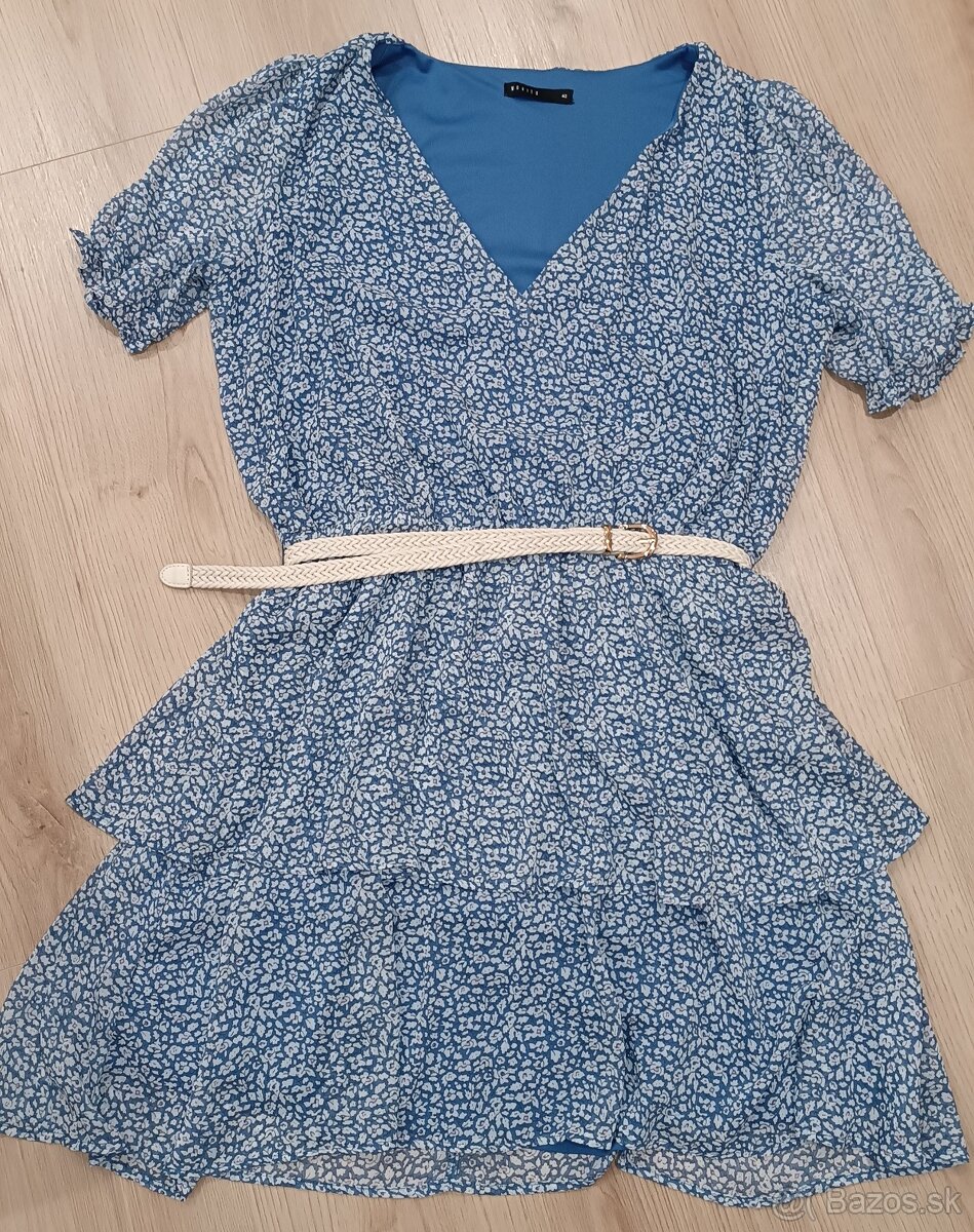 Predám modré vzorované šaty značky MOHITO - 2
