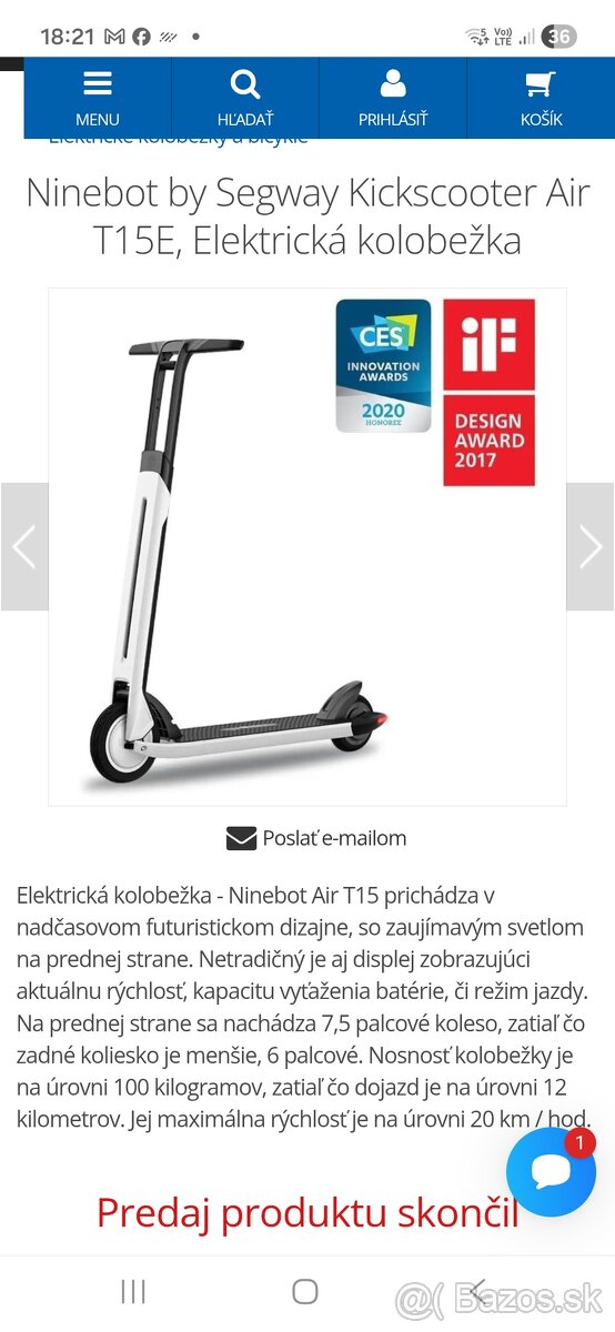 Elektrická kolobežka Ninebot Air R15E - 2