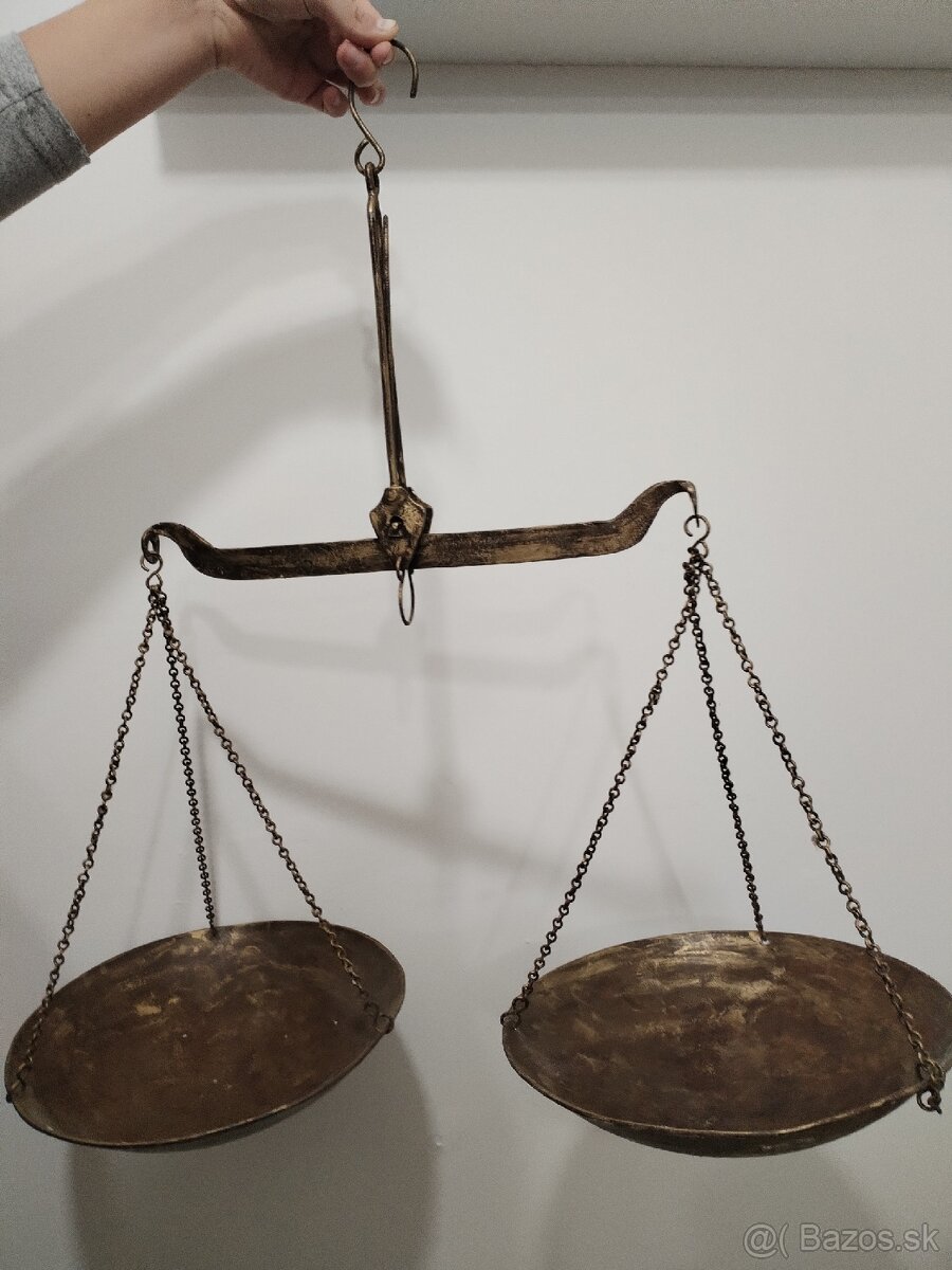Starožitna obchodná váha mosadzná - 2