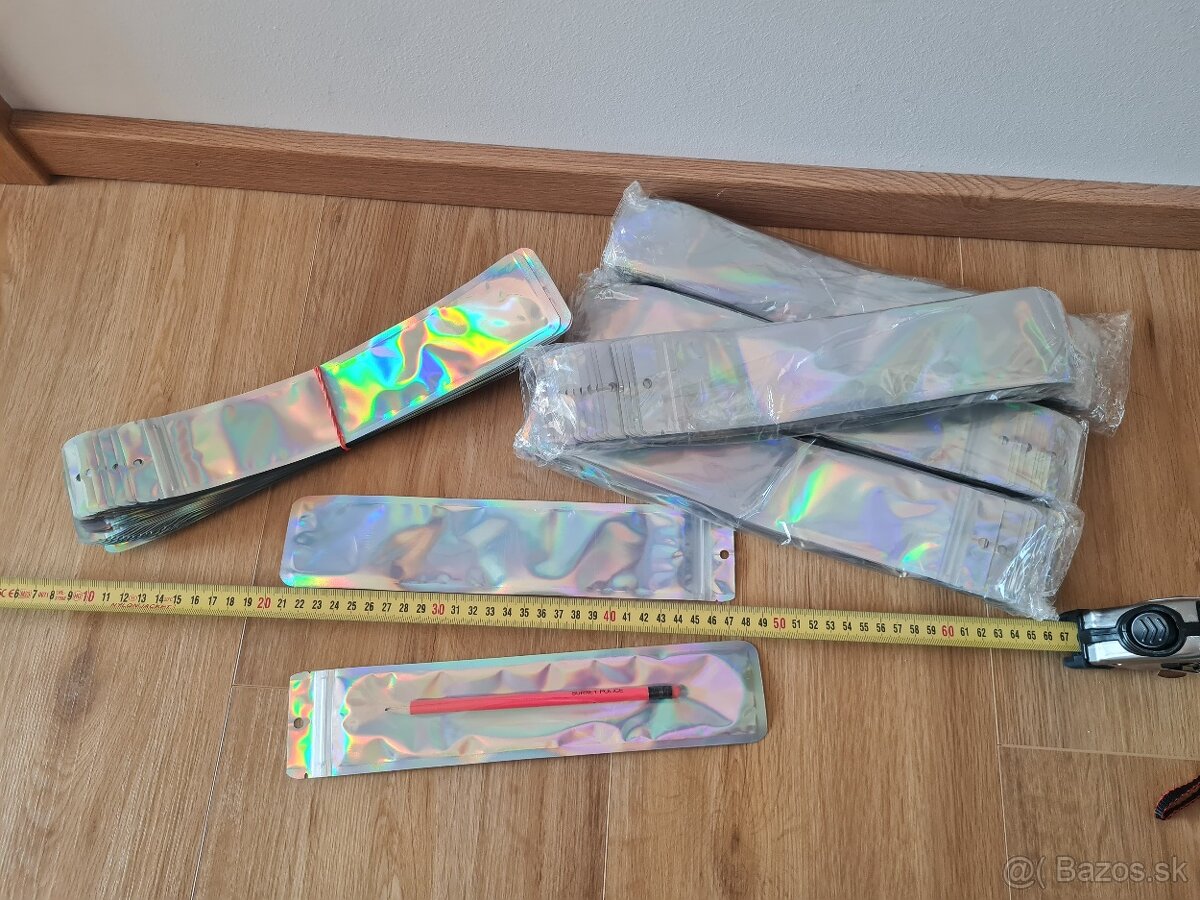 4x100ks holografické transparentné ZIP sáčky 6x28cm - 2