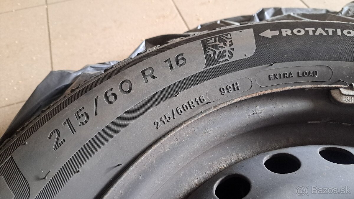 Predám zimné pneu MICHELIN ALPIN 6 215/60 R16 99H - 2