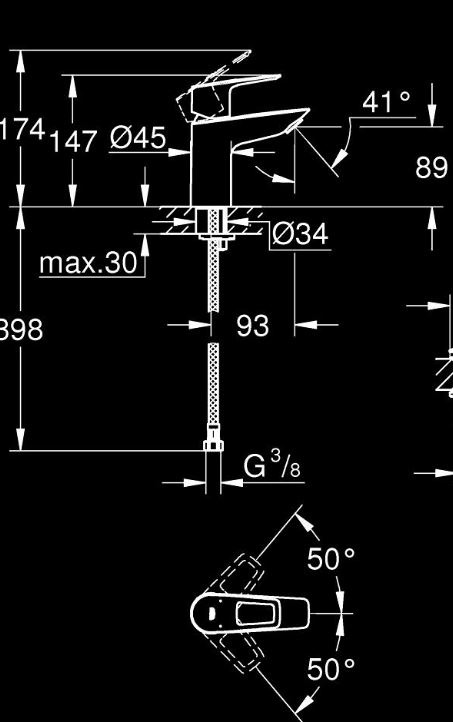 umývadlová batéria GROHE BauLoop - 2
