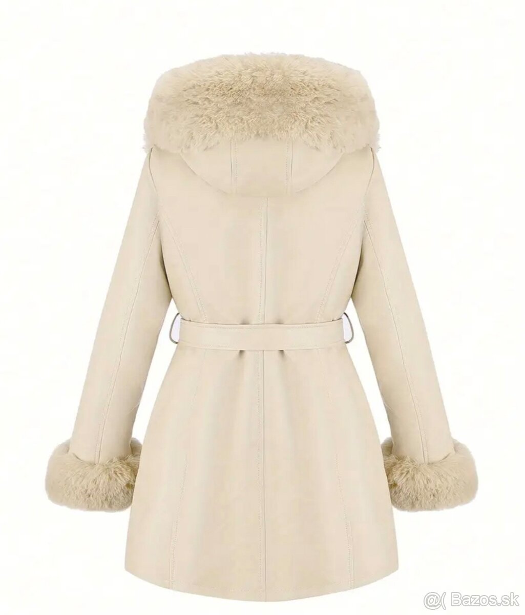 Kožený kabát s kožušinou (NOVÉ-XL) - 2