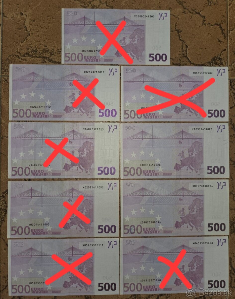 Predám 500 a 200 eurové bankovky - 2