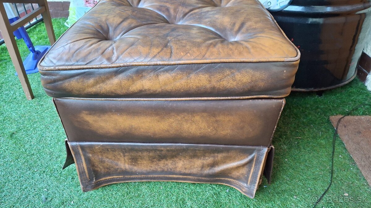 Luxusná kožená taburetka - 2