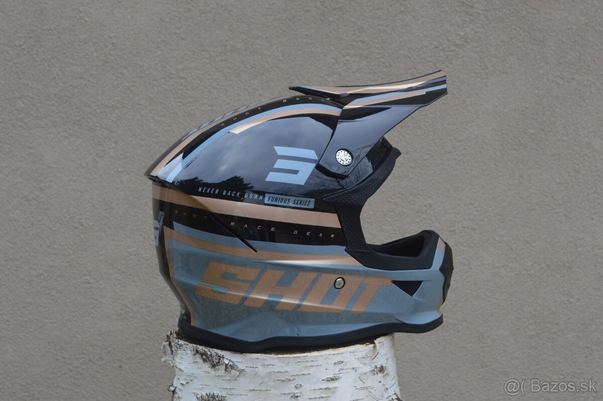 Prilba SHOT šedo čierna bronz - 2