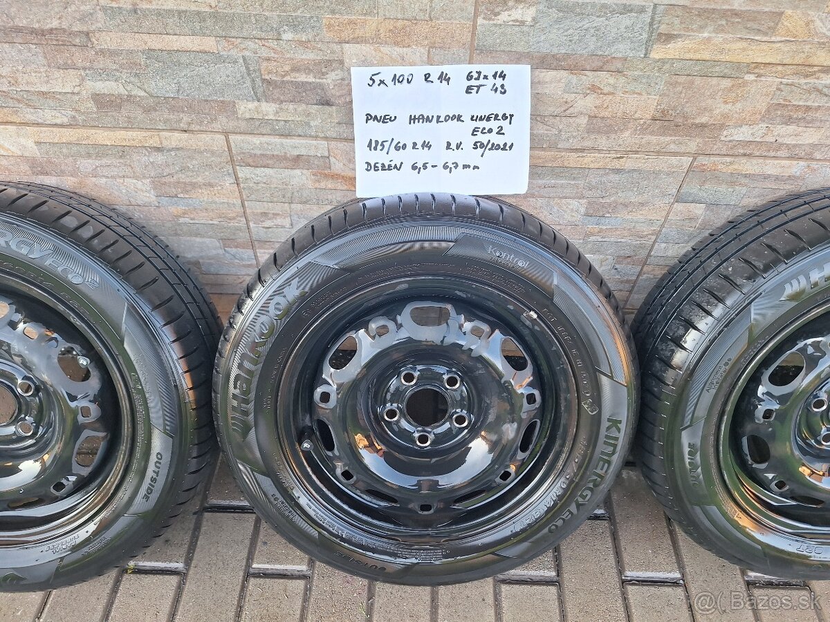 5x100 R14 + pneu 185/60 R14 HANKOOK - 2