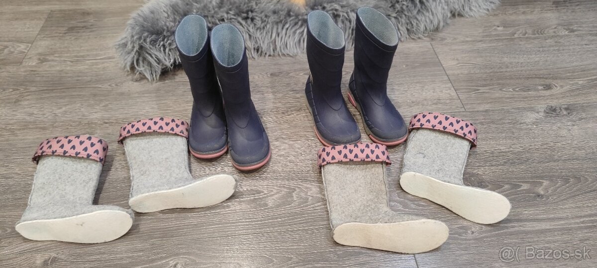 Gumáky pre dvojičky 26/27 zateplené svietiace - 2