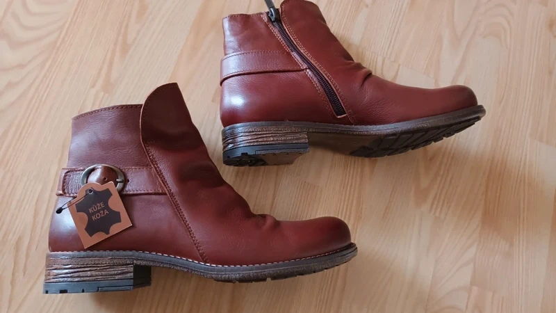 Hnedé nové členkové kožené čižmy 5th Avenue, v.40 - 2