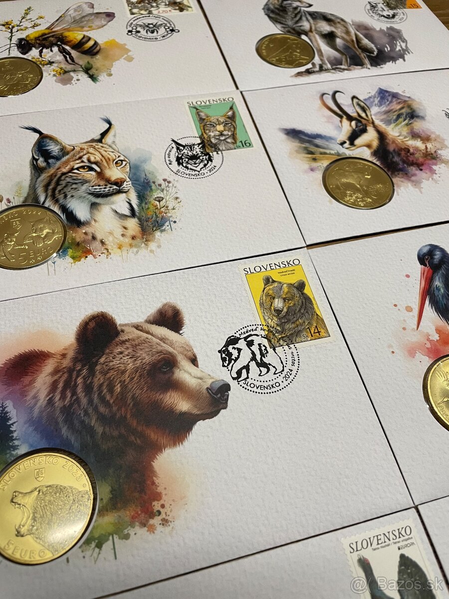 5€ mince v obálkach Fauna a flora - 2