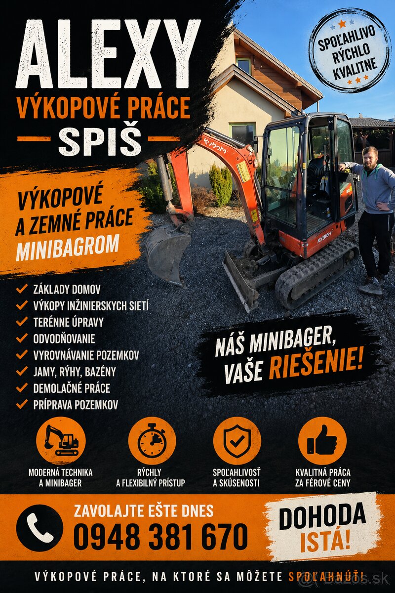 Minibager - Výkopové práce - 2