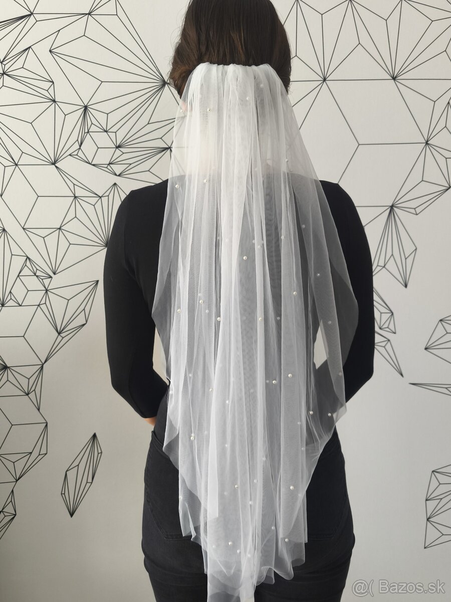 Závoj s perličkami 75 cm - 2