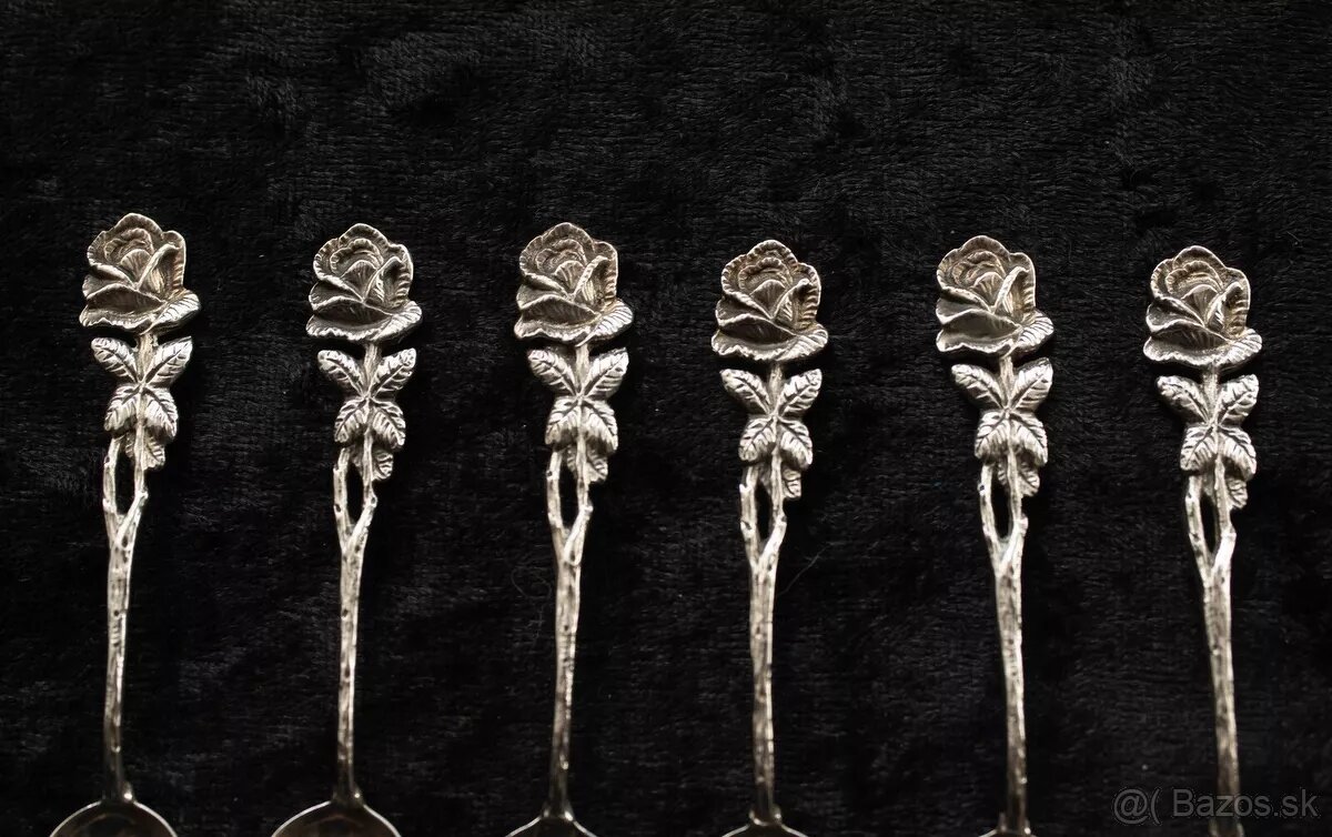 Predam prekrasne strieborne staroxitne kavove lyzicky 6 ks - 2