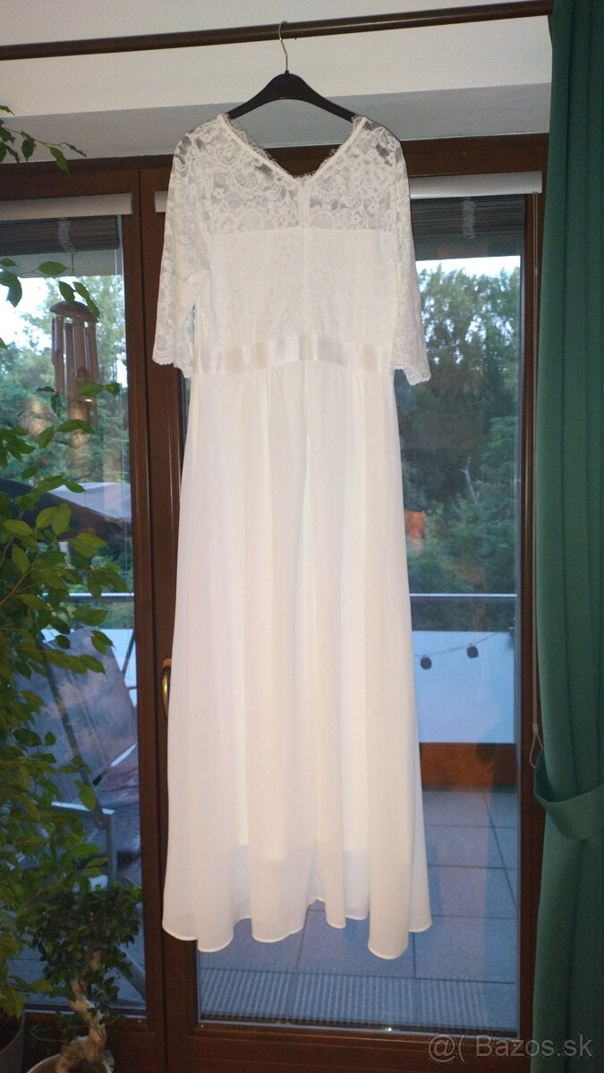 NOVÉ svadobné šaty s krátkym rukávom - 1XL - 2