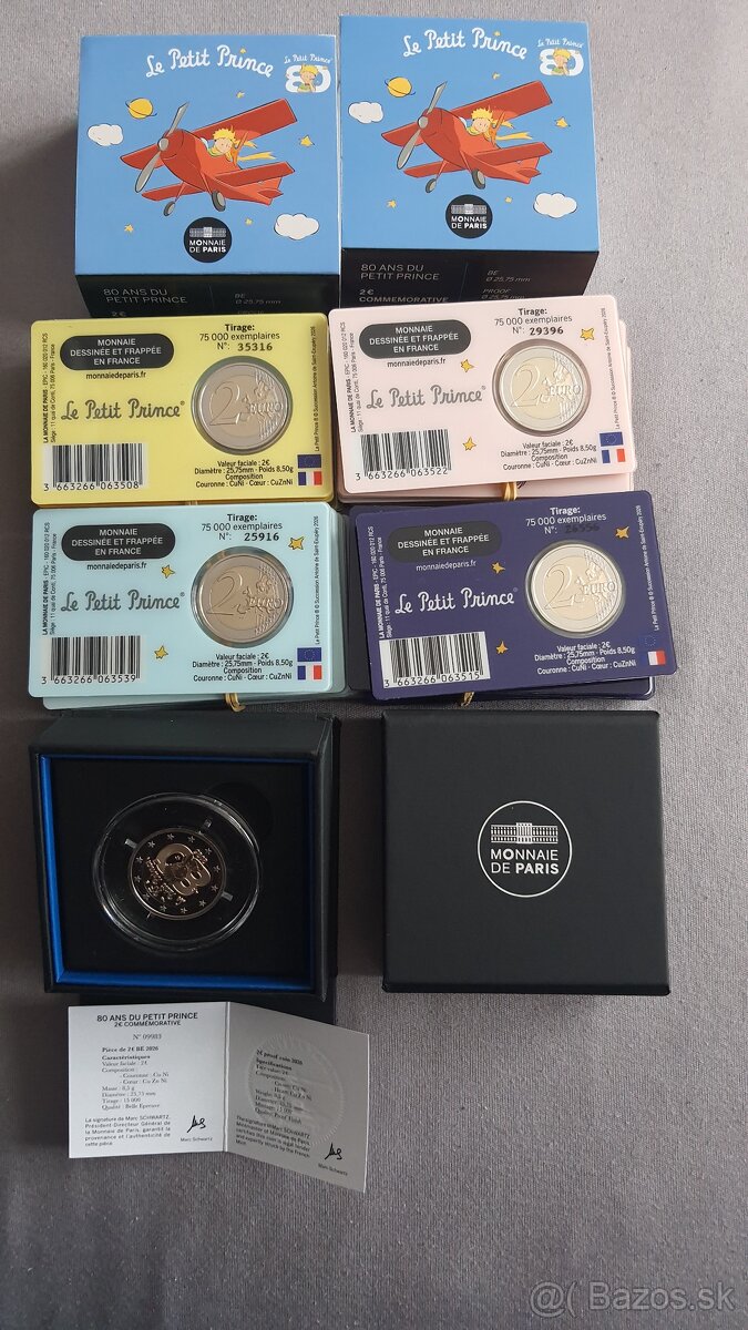2€ Francúzko 2026 - Malý princ coincard a proof - 2