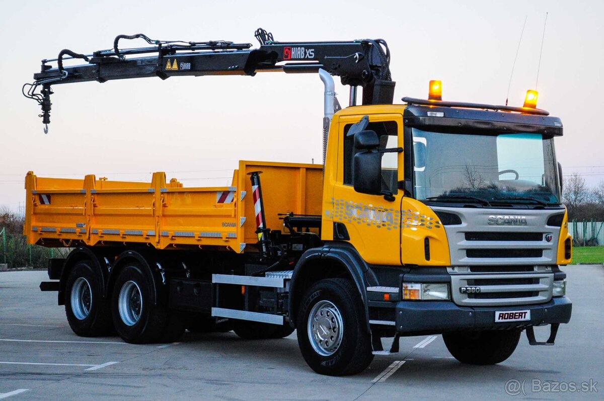SCANIA P380 6X4 SKLÁPAČ / VYKLÁPAČ + HYDRAULICKÁ RUKA EURO4 - 2