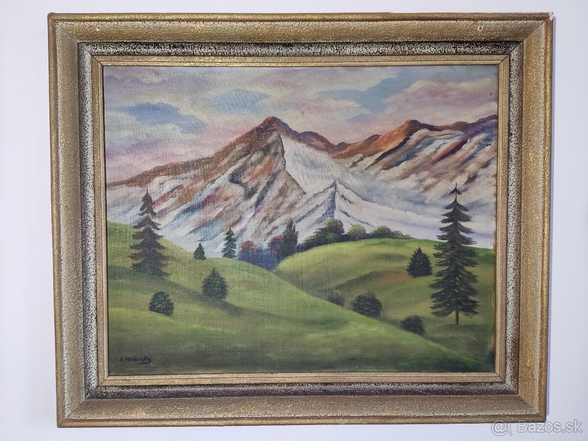 Starožitný obraz č. 1 originálna maľba - 2