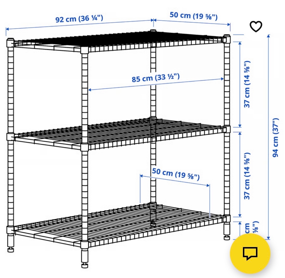 Ikea OMAR Policový diel galvanizované 92x50x94cm - 2