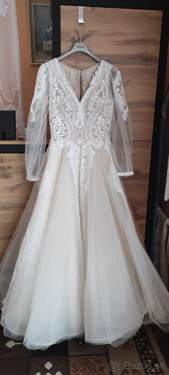 Svadobné šaty čipkované ivory - 2