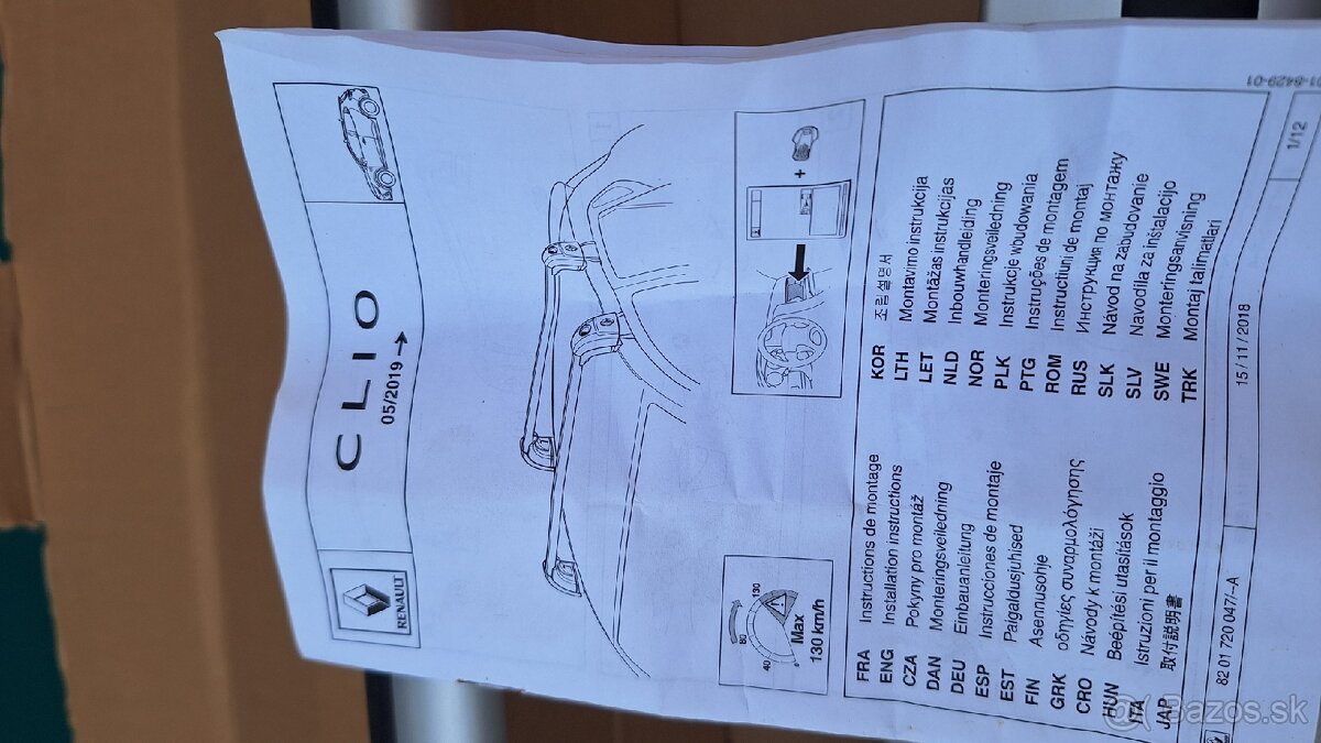 Renault clio V strešný nosič - 2