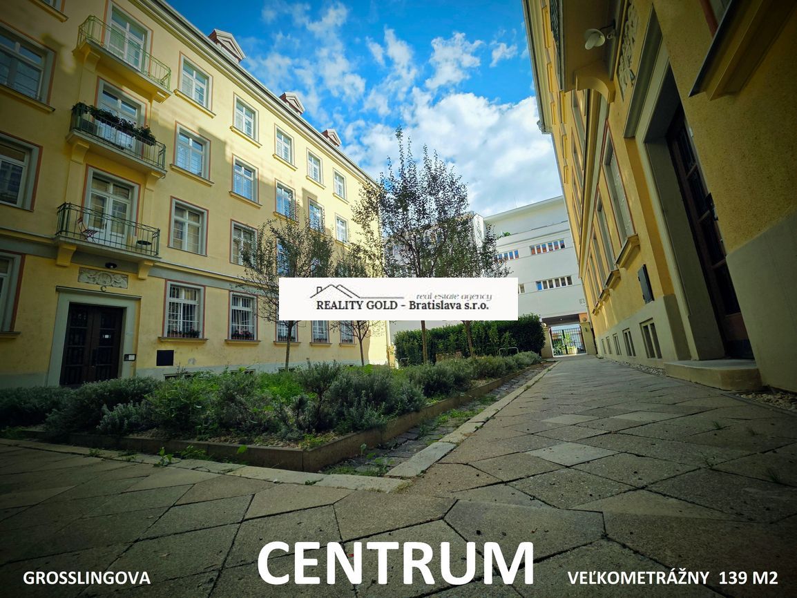4 izbový CENTRUM - GRÖSSLINGOVA - GARÁŽ v cene - 139 m2 - 2