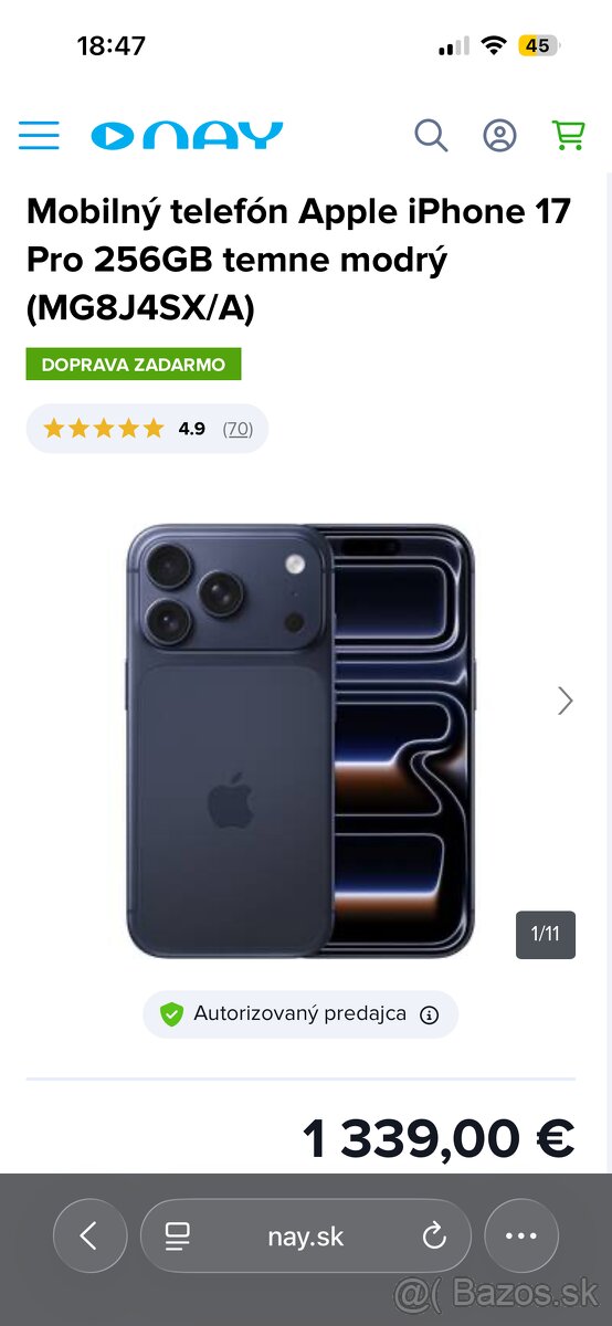 iPhone 17 Pro Deep Blue 256gb. ‼️Nerozbalena Nova ‼️ - 2