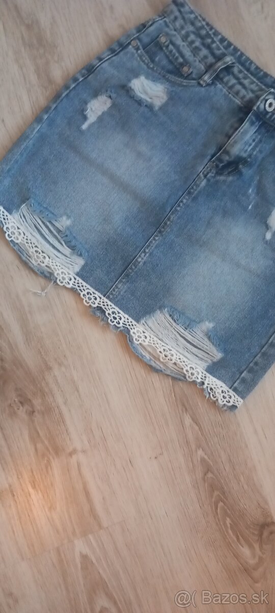 Riflová sukňa veľ. S - 2