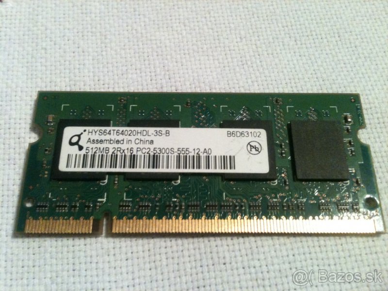 SO-DIMM 512MB 2Rx16 PC2-5300S-555-12-A0 - 2