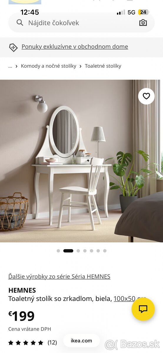 Kozmetický stolík ikea hemnes - 2