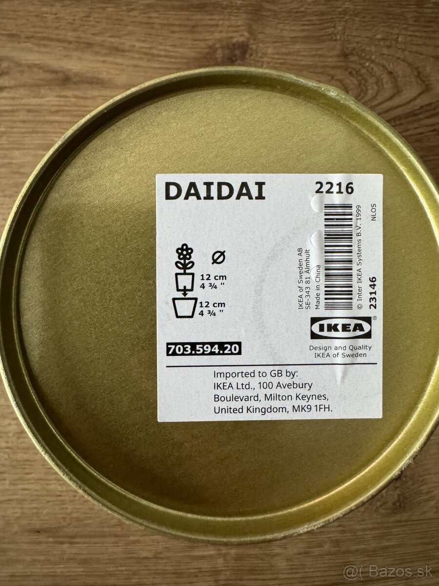 Zlatý kvetináč IKEA DAIDAI, výška 12cm - 2