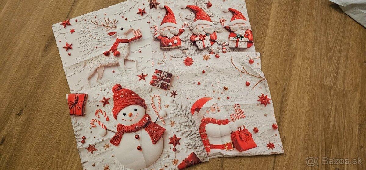 Červené vianočné obliečky 45x45cm / Nové - 2