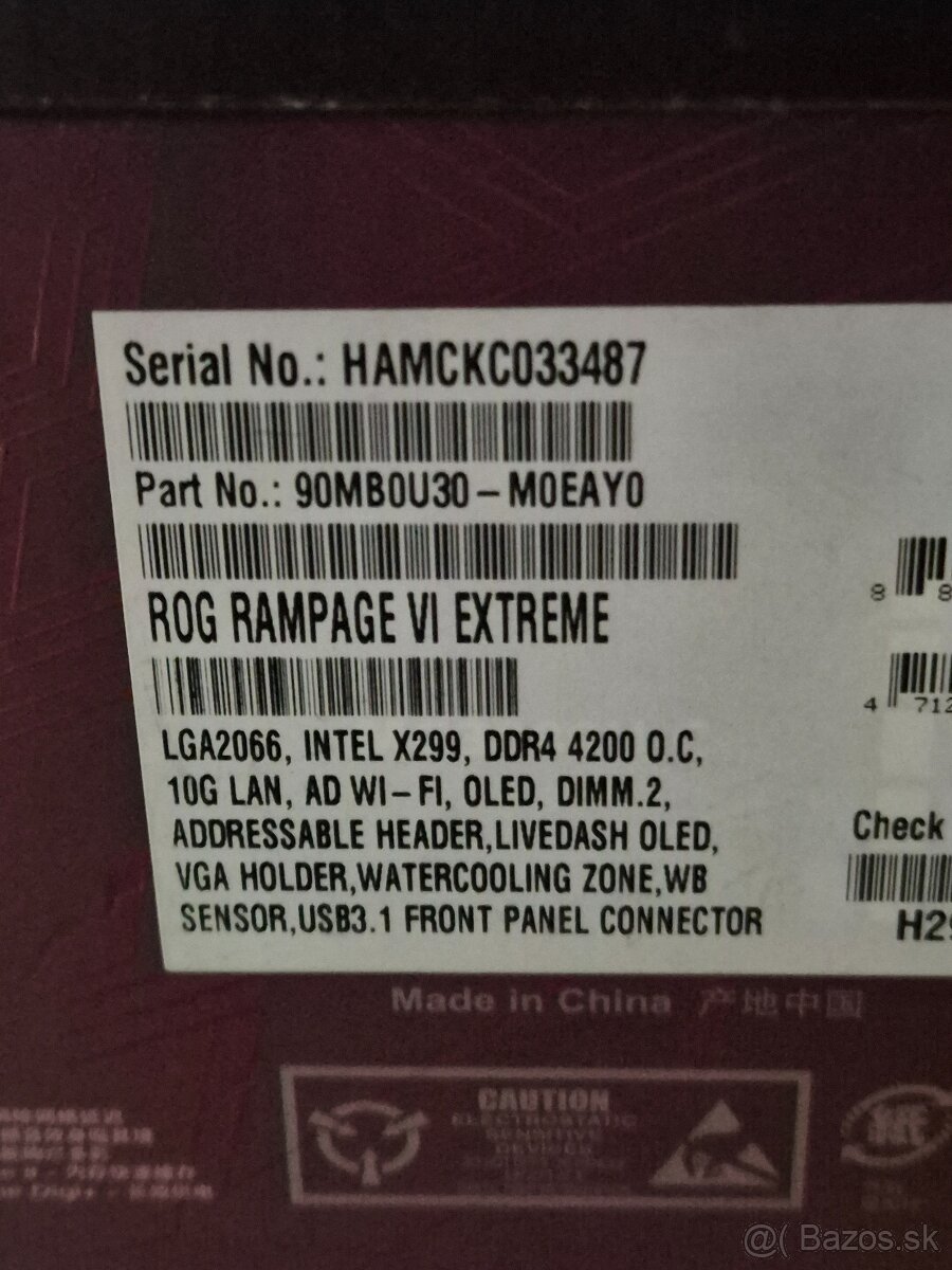 Predam MB Intel 2066 ASUS Rampage VI Extreme - 2
