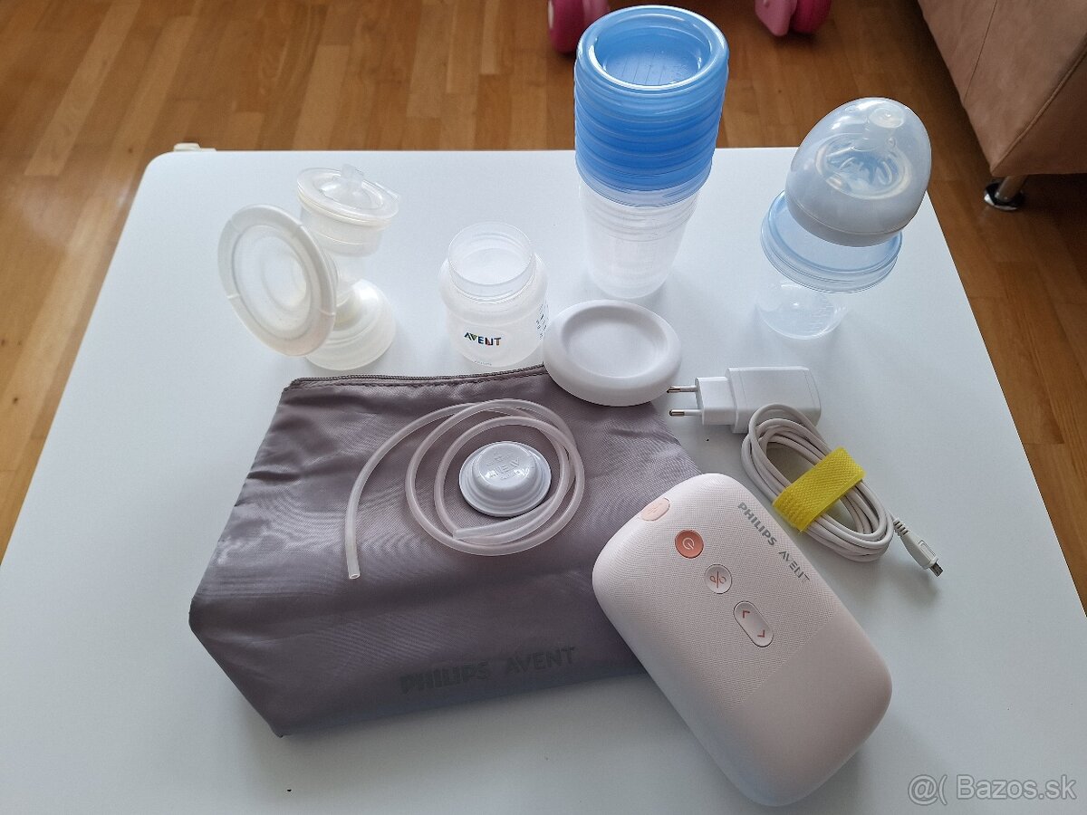 Elektrická odsávačka Avent s Via pohárikmi - 2
