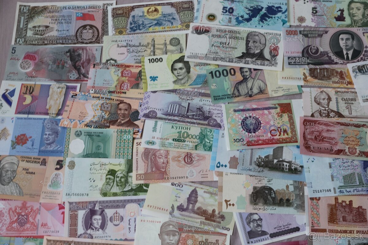 Unc bankovky 114 kusov mix - 2