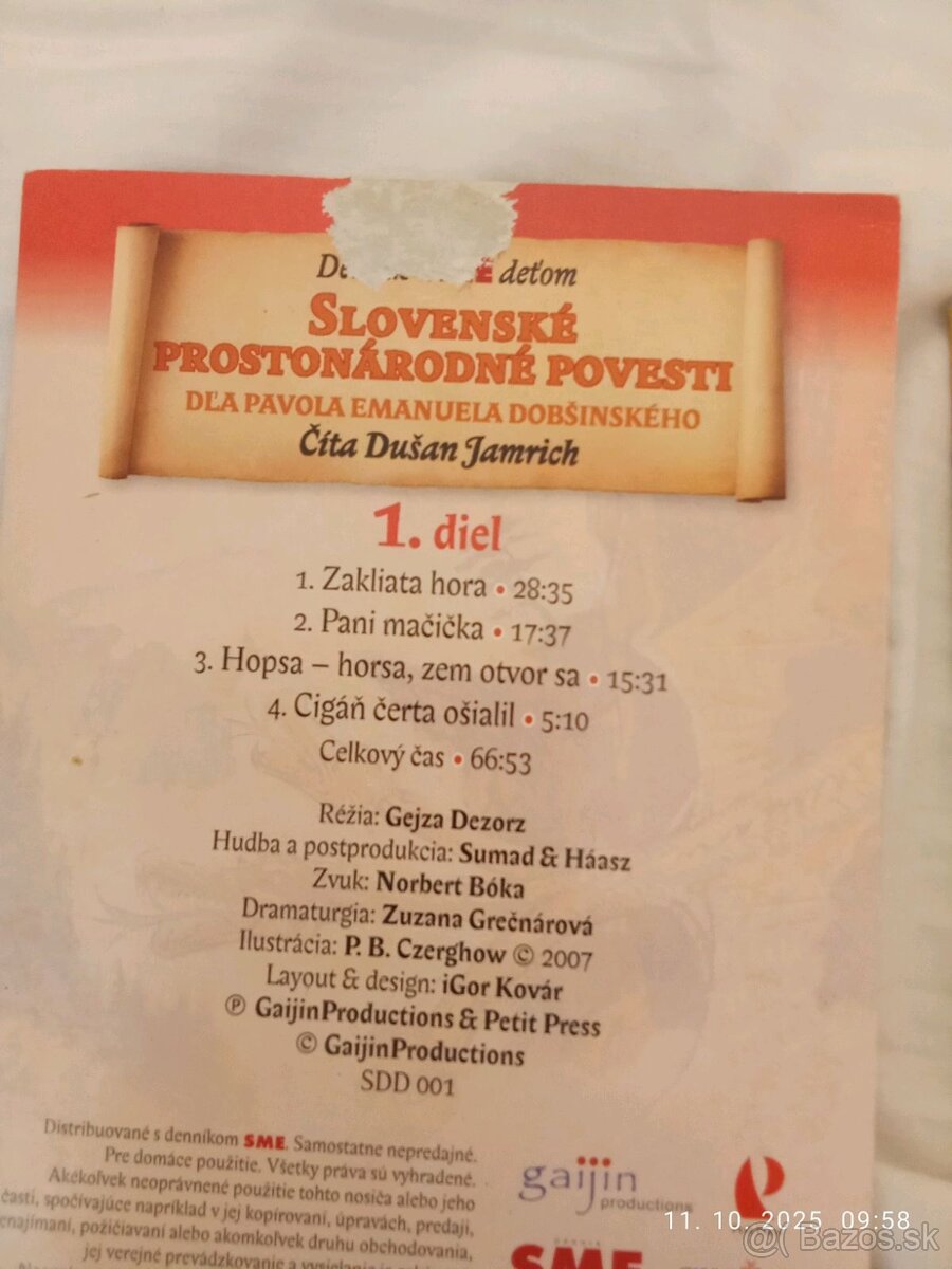Predám - 5 CD - Slovenské prostonárodné povesti - 2