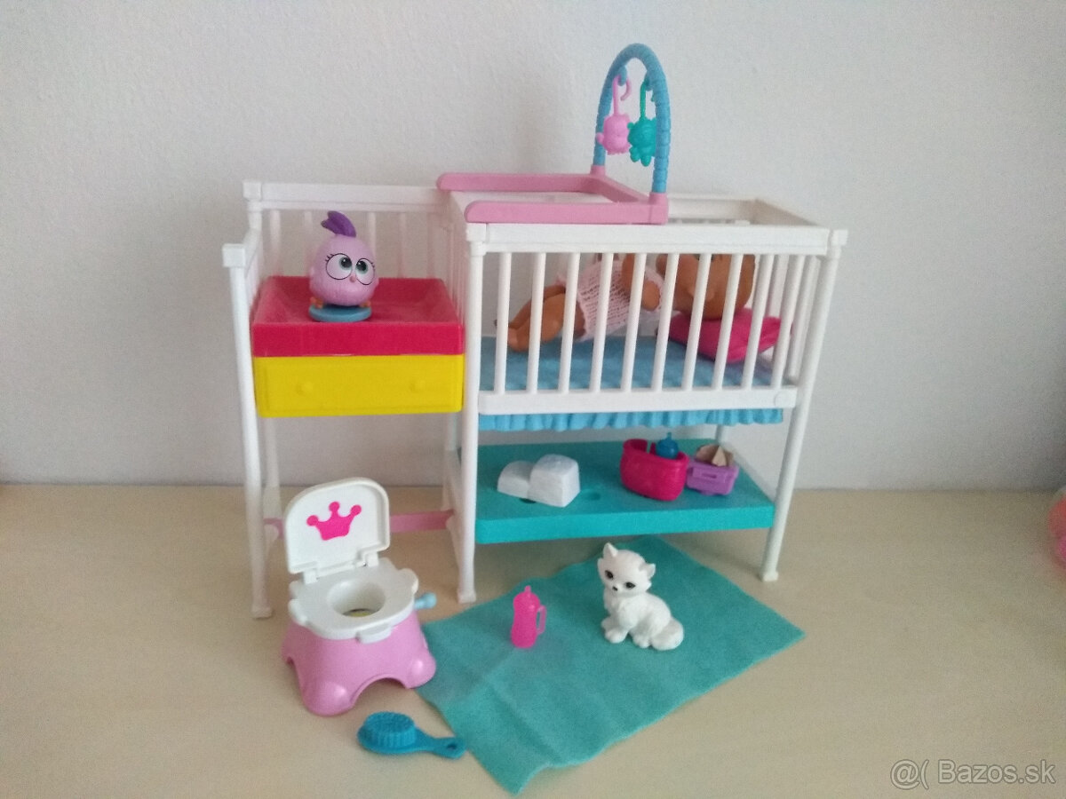 postieľka pre bábiky barbie bábätko doplnky spolu wc - 2