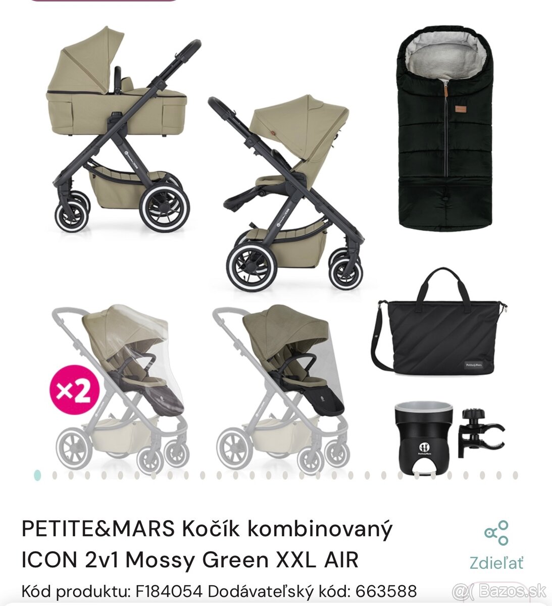 PETITE&MARS Kočík a Cybex autosedacka - 2
