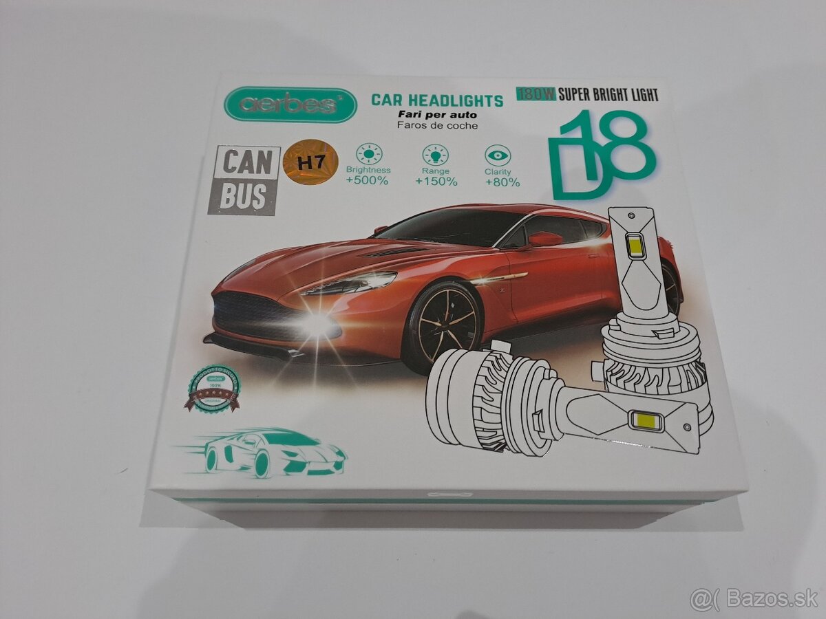 LED ŽIAROVKY H7 - 180W - CANBUS - 20 000 Lm - 2