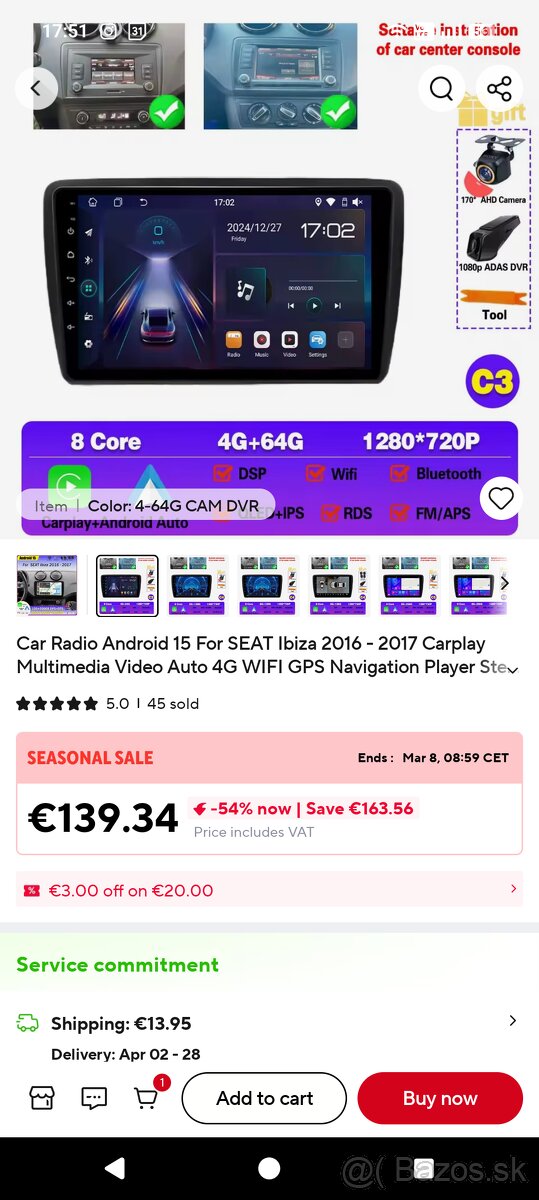 Autorádio Seat Ibiza Mk4 2016-2017 - 2